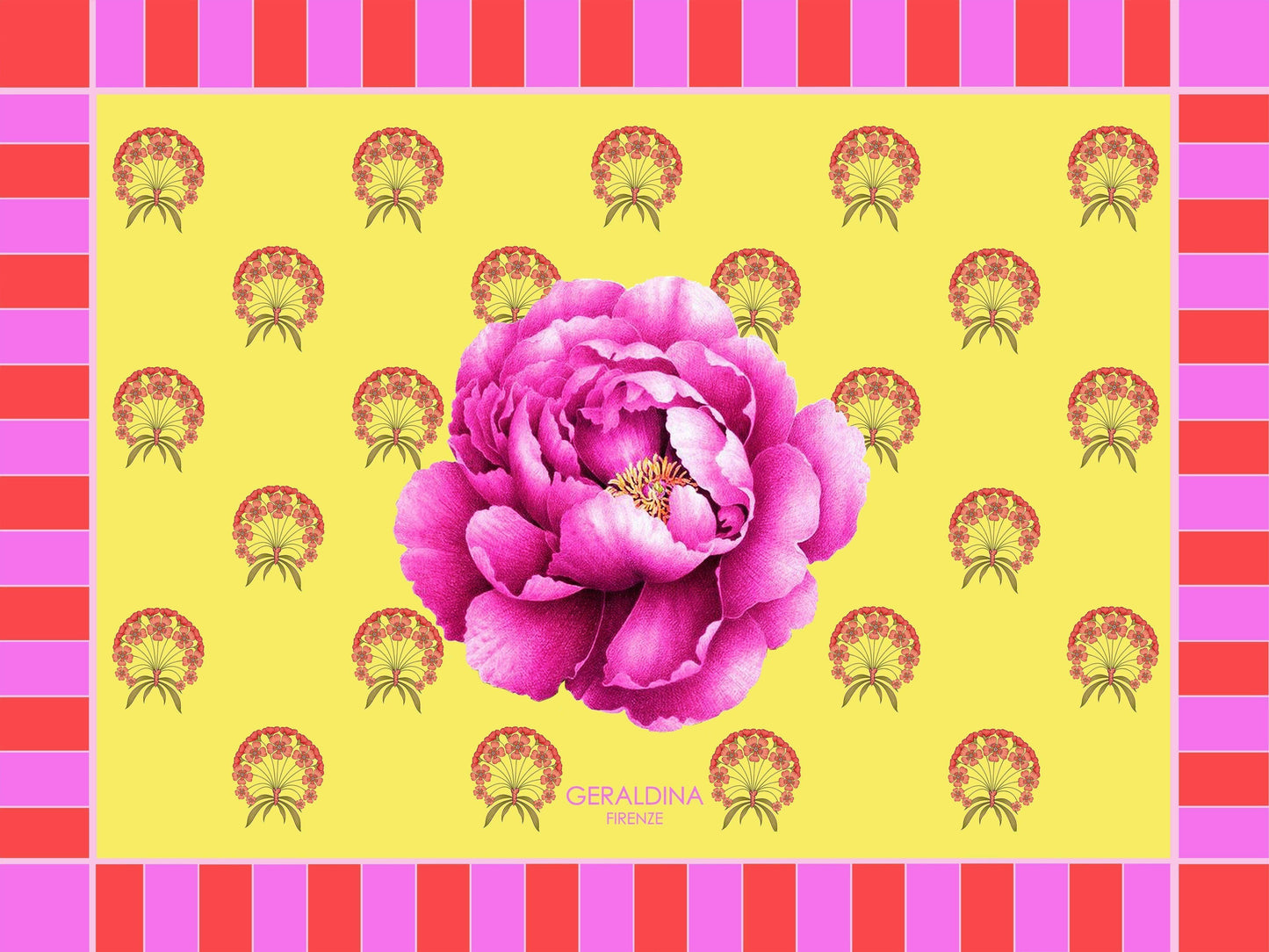 Peonia Rectangle Placemat - Geraldina Firenze