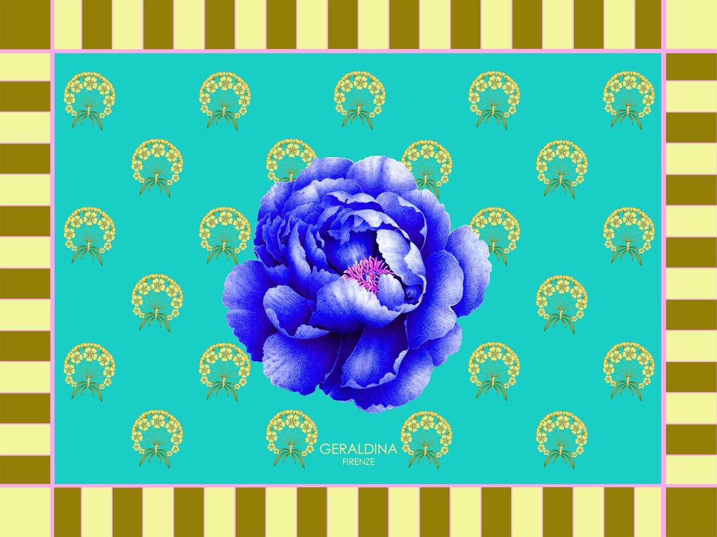 Peonia Rectangle Placemat - Geraldina Firenze
