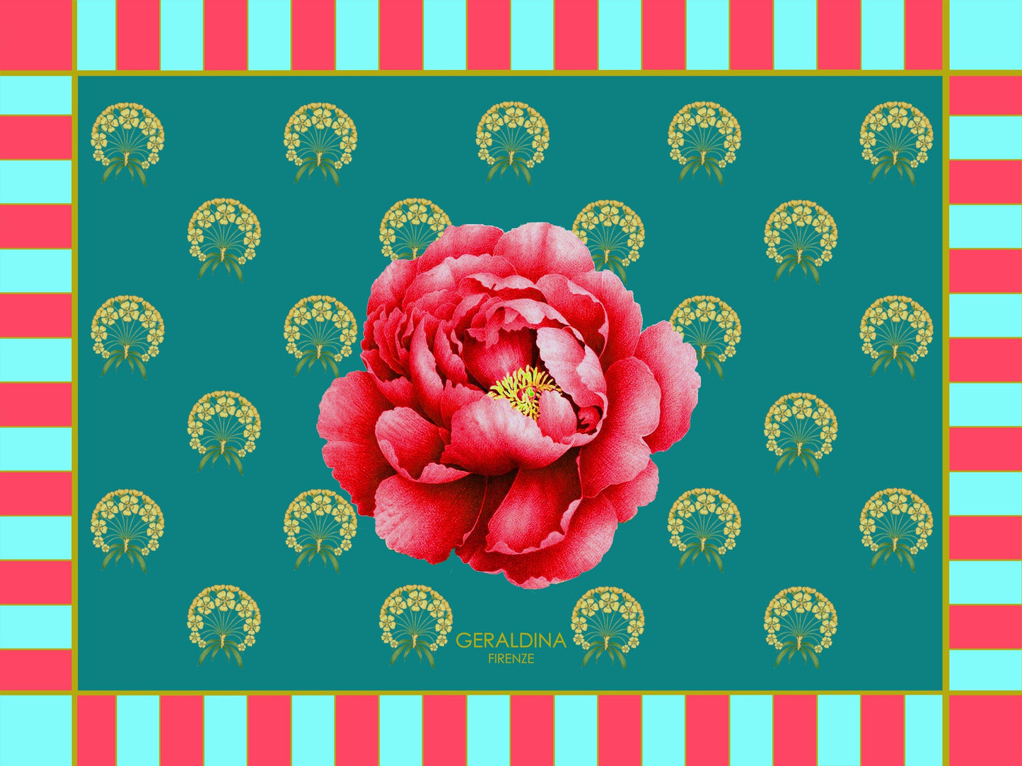 Peonia Rectangle Placemat - Geraldina Firenze